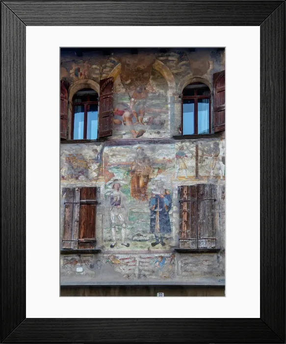Framed Print : Facade with frescoes of an ancient palace, Feltre, Belluno, Veneto, Italy, Europe Framed Print : Facade with frescoes of an ancient palace, Feltre, Belluno, Veneto, Italy, Europe
