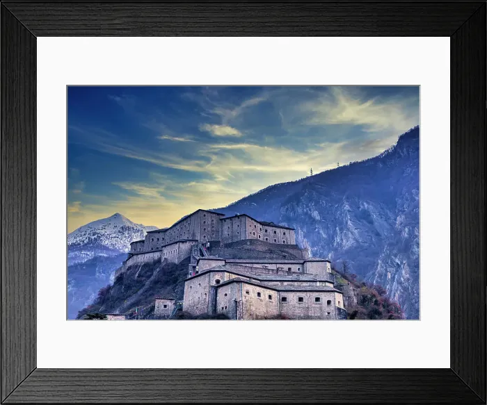 Framed Print : The Fort of Bard at sunset, Aosta, Aosta Valley, Italy, Europe Framed Print : The Fort of Bard at sunset, Aosta, Aosta Valley, Italy, Europe