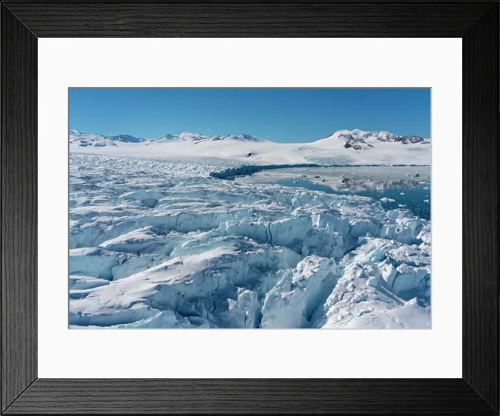 Framed Print : Aerial view of Larsen Inlet glacier, Weddell Sea, Antarctica, Polar Regions Framed Print : Aerial view of Larsen Inlet glacier, Weddell Sea, Antarctica, Polar Regions