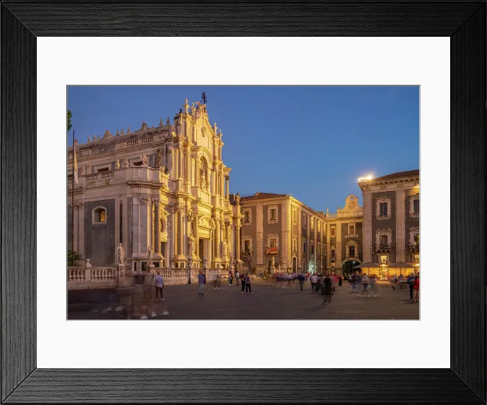 Framed Print : View of Duomo di Sant'Agata in Piazza Duomo at dusk, Catania, Sicily, Italy, Europe Framed Print : View of Duomo di Sant'Agata in Piazza Duomo at dusk, Catania, Sicily, Italy, Europe