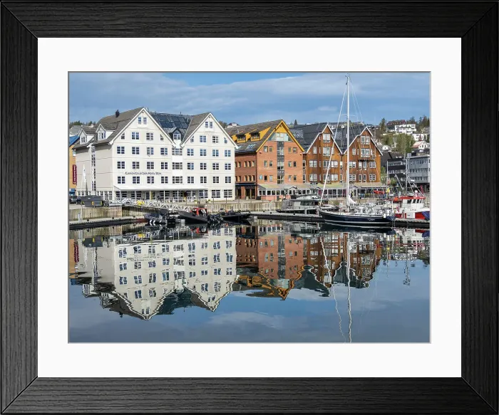 Framed Print : A view of the water front in the city of Tromso, located 217 miles north of the Arctic Circle, Norway Framed Print : A view of the water front in the city of Tromso, located 217 miles north of the Arctic Circle, Norway