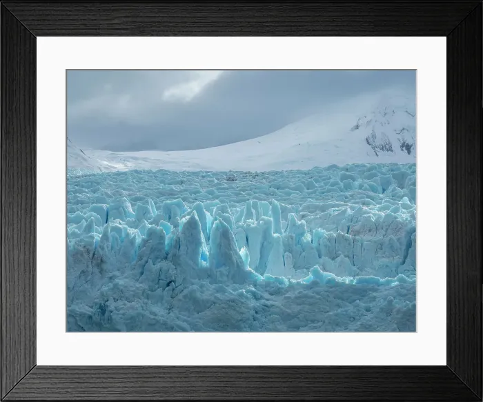 Framed Print : A view of the Garibaldi Glacier in Albert de Agostini National Park in the Cordillera Darwin mountain range, Chile Framed Print : A view of the Garibaldi Glacier in Albert de Agostini National Park in the Cordillera Darwin mountain range, Chile