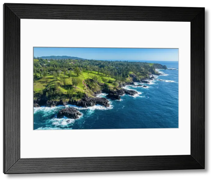 Framed Print : Aerial of the Unesco world heritage site Norfolk island, Australia Framed Print : Aerial of the Unesco world heritage site Norfolk island, Australia