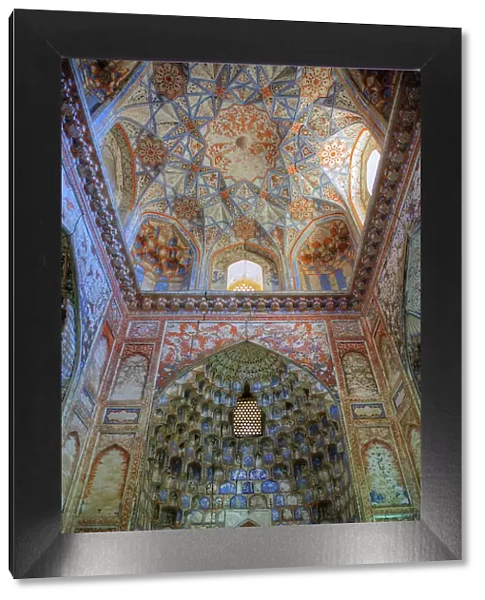 Ceiling and Wall, Abdulaziz Khan Madrasah, 1652, UNESCO World Heritage Site, Bukhara, Uzbekistan, Central Asia, Asia