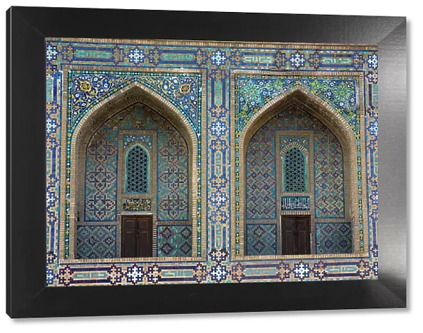 External Rooms, Tilework, Sherdor Madrassah, completed 1636, Registan Square, UNESCO World Heritage Site, Samarkand, Uzbekistan, Central Asia, Asia