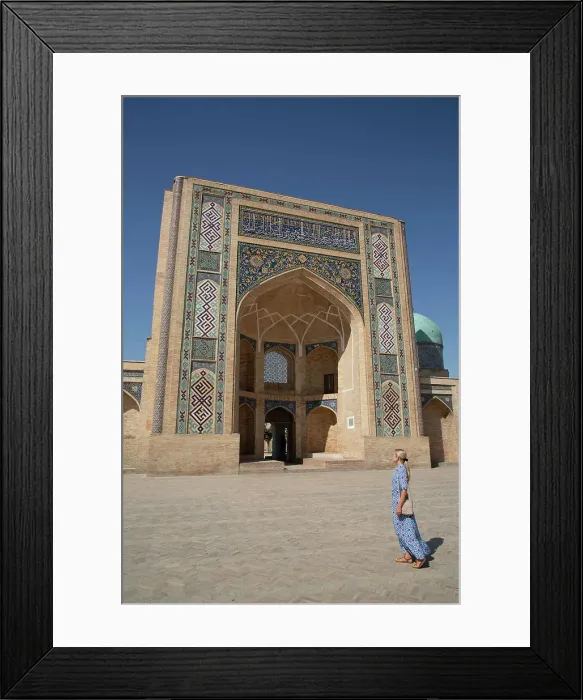 Framed Print : Tourist, Madrasah Barakhon, Hazrati Imam Complex, Tashkent, Uzbekistan, Central Asia, Asia Framed Print : Tourist, Madrasah Barakhon, Hazrati Imam Complex, Tashkent, Uzbekistan, Central Asia, Asia