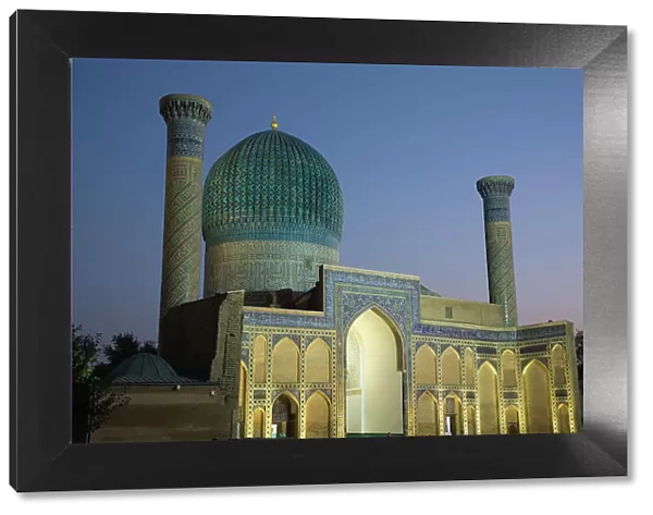 Evening, Gur-E-Amir Complex (Mausoleum), built 1403, Burial Site of Amir Temir, UNESCO World Heritage Site, Samarkand, Uzbekistan, Central Asia, Asia
