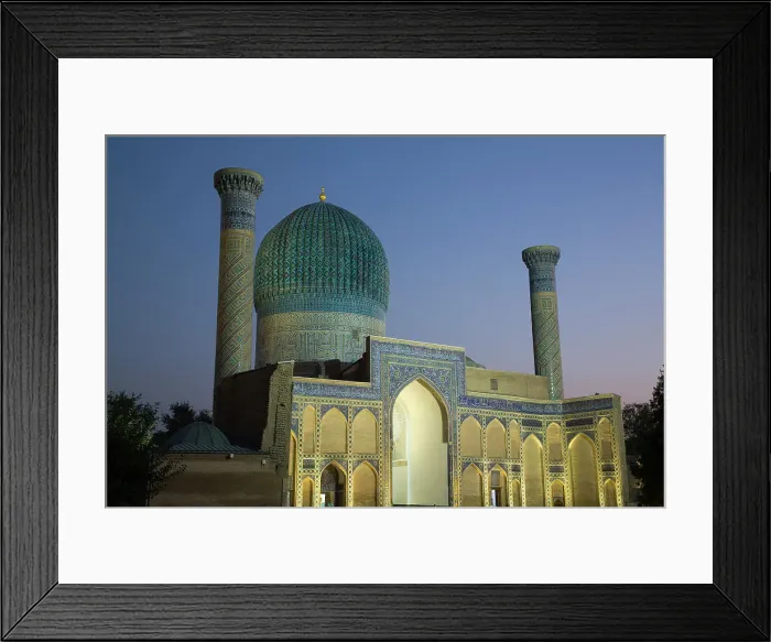 Framed Print : Evening, Gur-E-Amir Complex (Mausoleum), built 1403, Burial Site of Amir Temir, UNESCO World Heritage Site, Samarkand, Uzbekistan, Central Asia, Asia Framed Print : Evening, Gur-E-Amir Complex (Mausoleum), built 1403, Burial Site of Amir Temir, UNESCO World Heritage Site, Samarkand, Uzbekistan, Central Asia, Asia