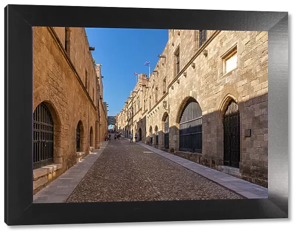 View of The Street of the Knights, Old Rhodes Town, UNESCO World Heritage Site, Rhodes, Dodecanese, Greek Islands, Greece, Europe