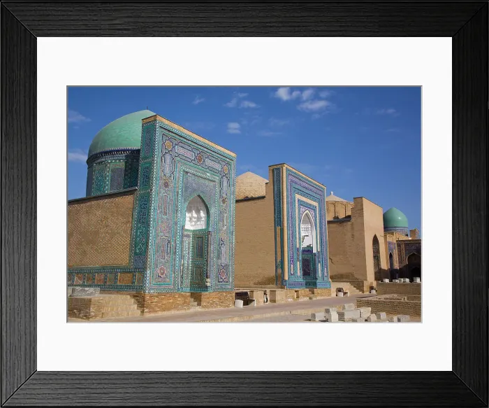 Framed Print : Usto Ali Nasafi Mausoleum on the left, Middle Complex, Shah-I-Zinda, UNESCO World Heritage Site, Samarkand, Uzbekistan, Central Asia, Asia Framed Print : Usto Ali Nasafi Mausoleum on the left, Middle Complex, Shah-I-Zinda, UNESCO World Heritage Site, Samarkand, Uzbekistan, Central Asia, Asia