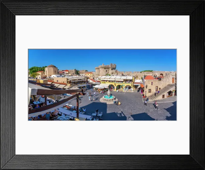 Framed Print : View of Hippocrates Square from elevated position in Rhodes Old Town, Rhodes, Dodecanese Island Group, Greek Islands, Greece, Europe Framed Print : View of Hippocrates Square from elevated position in Rhodes Old Town, Rhodes, Dodecanese Island Group, Greek Islands, Greece, Europe