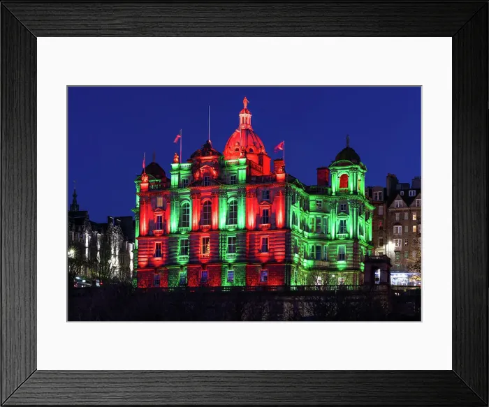 Framed Print : The Mound lit up for Christmas, Edinburgh, Scotland, United Kingdom, Europe Framed Print : The Mound lit up for Christmas, Edinburgh, Scotland, United Kingdom, Europe
