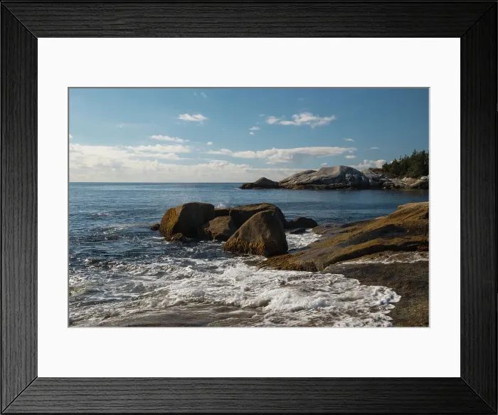 Framed Print : Waves crashing on rocky shore, Crystal Crescent Beach Provincial Park, Nova Scotia, Canada, North America Framed Print : Waves crashing on rocky shore, Crystal Crescent Beach Provincial Park, Nova Scotia, Canada, North America