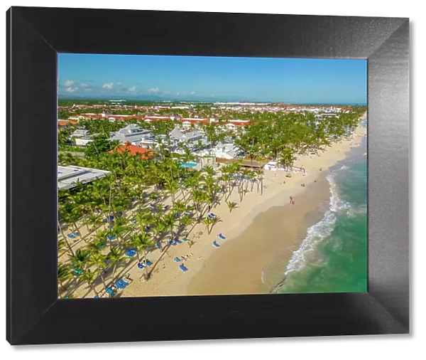 Aerial view of Bavaro Beach, Punta Cana, Dominican Republic, West Indies, Caribbean, Central America