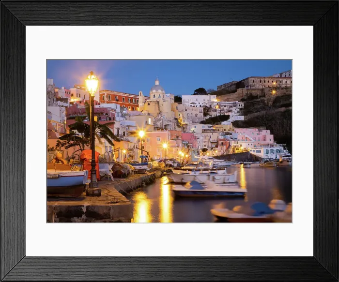 Framed Print : Beautiful Italian island of Procida, famous for its colorful marina, tiny narrow streets and many beaches, Procida, Flegrean Islands, Campania, Italy, Europe Framed Print : Beautiful Italian island of Procida, famous for its colorful marina, tiny narrow streets and many beaches, Procida, Flegrean Islands, Campania, Italy, Europe