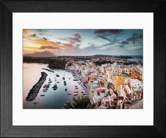 Framed Print : Beautiful Italian island of Procida famous for its colorful marina, tiny narrow streets and many beaches, Procida, Flegrean Islands, Campania, Italy, Europe Framed Print : Beautiful Italian island of Procida famous for its colorful marina, tiny narrow streets and many beaches, Procida, Flegrean Islands, Campania, Italy, Europe