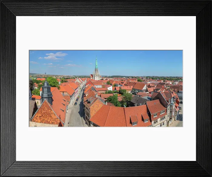 Framed Print : View from Raven Tower across the Old Town towards Church of St. Mary, Muhlhausen, Thuringia, Germany, Europe Framed Print : View from Raven Tower across the Old Town towards Church of St. Mary, Muhlhausen, Thuringia, Germany, Europe