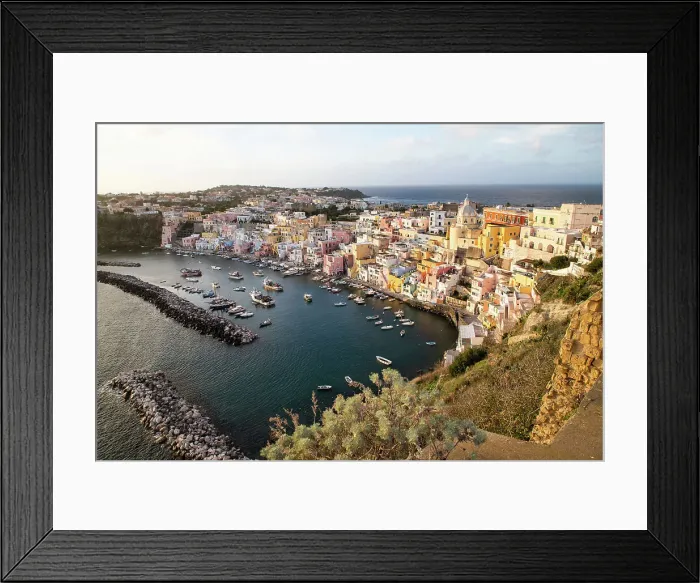 Framed Print : Beautiful Italian island of Procida, famous for its colorful marina, tiny narrow streets and many beaches, Procida, Flegrean Islands, Campania, Italy, Europe Framed Print : Beautiful Italian island of Procida, famous for its colorful marina, tiny narrow streets and many beaches, Procida, Flegrean Islands, Campania, Italy, Europe
