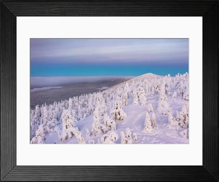 Framed Print : Aerial view of ice sculptures, Oulanka National Park, Ruka Kuusamo, Lapland, Finland, Europe Framed Print : Aerial view of ice sculptures, Oulanka National Park, Ruka Kuusamo, Lapland, Finland, Europe