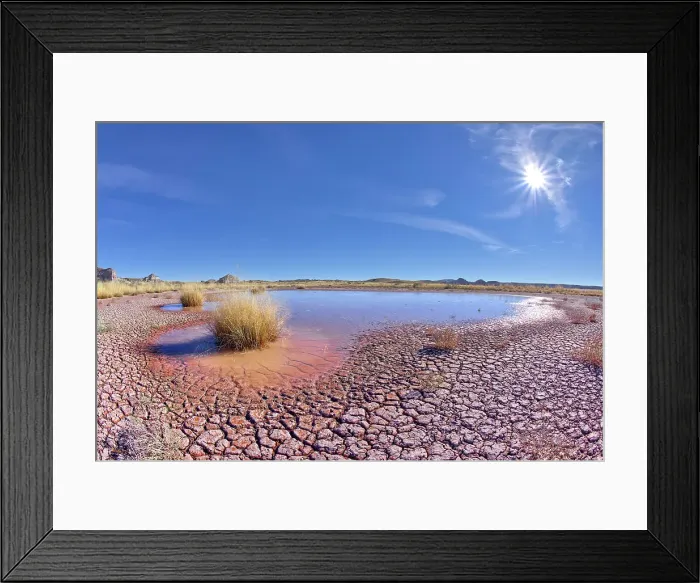 Framed Print : The shallow pond called Dry Creek Tank along the Red Basin Trail, Petrified Forest National Park, Arizona, United States of America, North America Framed Print : The shallow pond called Dry Creek Tank along the Red Basin Trail, Petrified Forest National Park, Arizona, United States of America, North America