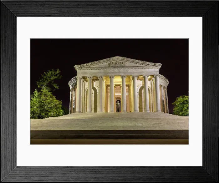 Framed Print : A night view of the Thomas Jefferson Memorial, lit up at night in West Potomac Park, Washington, D. C. United States of America, North America Framed Print : A night view of the Thomas Jefferson Memorial, lit up at night in West Potomac Park, Washington, D. C. United States of America, North America