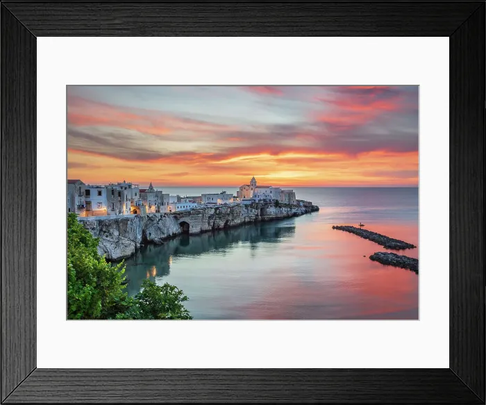 Framed Print : The old town on the promontory at sunrise, Vieste, Gargano peninsula, Foggia province, Puglia, Italy, Europe Framed Print : The old town on the promontory at sunrise, Vieste, Gargano peninsula, Foggia province, Puglia, Italy, Europe
