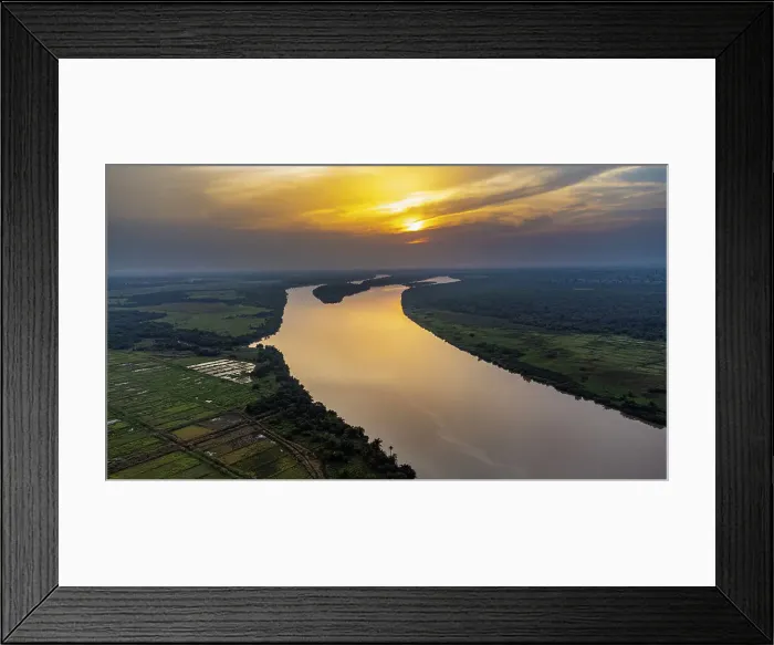 Framed Print : Evening light over River Gambia National Park, Gambia, West Africa, Africa Framed Print : Evening light over River Gambia National Park, Gambia, West Africa, Africa