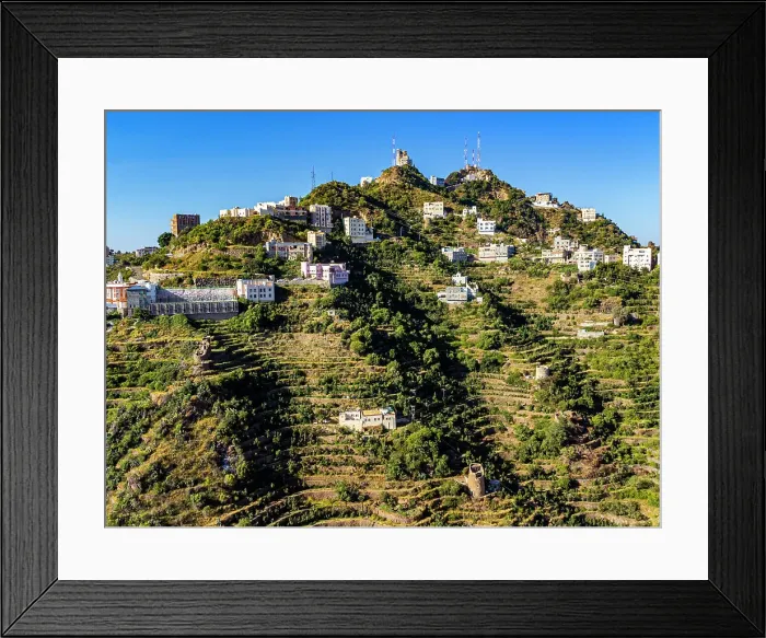 Framed Print : Buildings on top of Fayfa mountain, Jazan province, Saudi Arabia, Middle East Framed Print : Buildings on top of Fayfa mountain, Jazan province, Saudi Arabia, Middle East