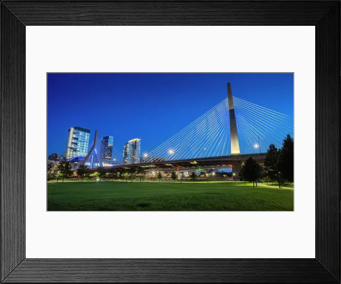 Framed Print : Zakim Bunker Hill Memorial Bridge, Boston, Massachusetts, New England, United States of America, North America