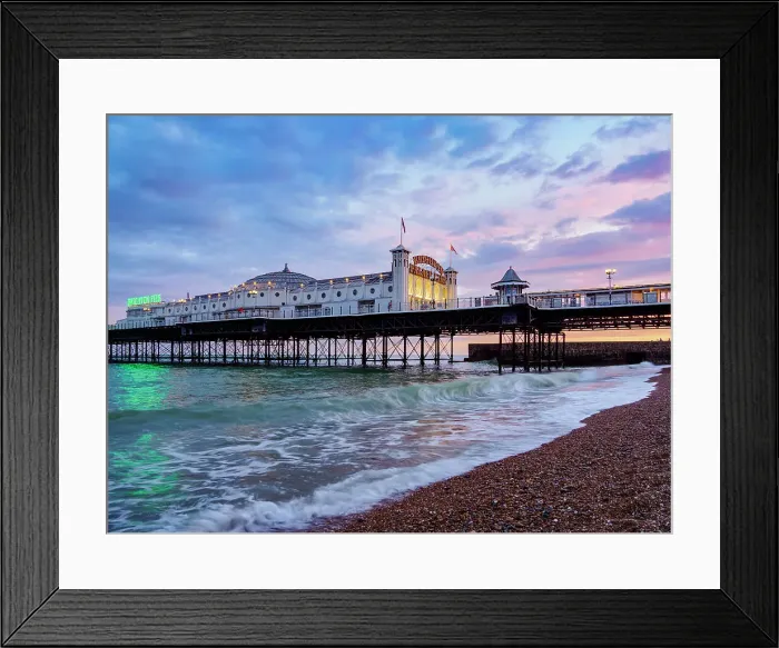 Framed Print : Brighton Palace Pier at dusk, City of Brighton and Hove, East Sussex, England, United Kingdom, Europe Framed Print : Brighton Palace Pier at dusk, City of Brighton and Hove, East Sussex, England, United Kingdom, Europe