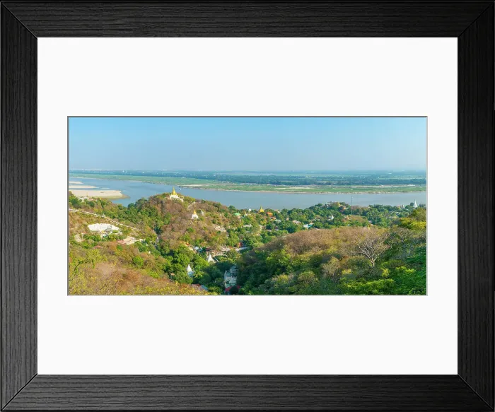 Framed Print : View of pagodas at Sagaing Hill and Irrawaddy River, Mandalay, Myanmar (Burma), Asia Framed Print : View of pagodas at Sagaing Hill and Irrawaddy River, Mandalay, Myanmar (Burma), Asia