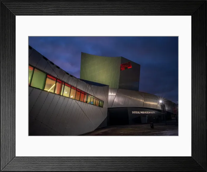 Framed Print : Imperial War Museum North at night, Salford Quays, Manchester, England, United Kingdom, Europe Framed Print : Imperial War Museum North at night, Salford Quays, Manchester, England, United Kingdom, Europe