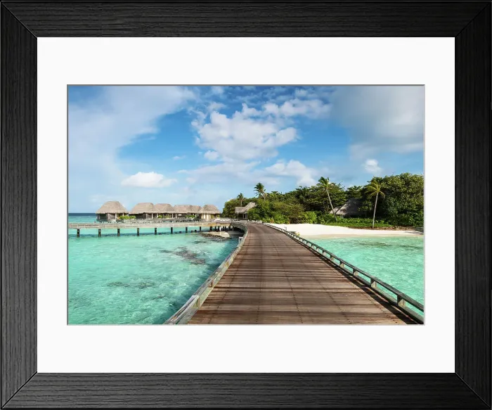 Framed Print : A wooden jetty in a luxury resort, Baa Atoll, Maldives, Indian Ocean, Asia Framed Print : A wooden jetty in a luxury resort, Baa Atoll, Maldives, Indian Ocean, Asia