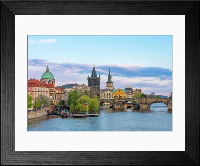 Framed Print : Charles Bridge and Church of Saint Francis of Assisi with Old Town Bridge Tower against sky at dusk, UNESCO World Heritage Site, Prague, Czech Republic (Czechia), Europe Framed Print : Charles Bridge and Church of Saint Francis of Assisi with Old Town Bridge Tower against sky at dusk, UNESCO World Heritage Site, Prague, Czech Republic (Czechia), Europe