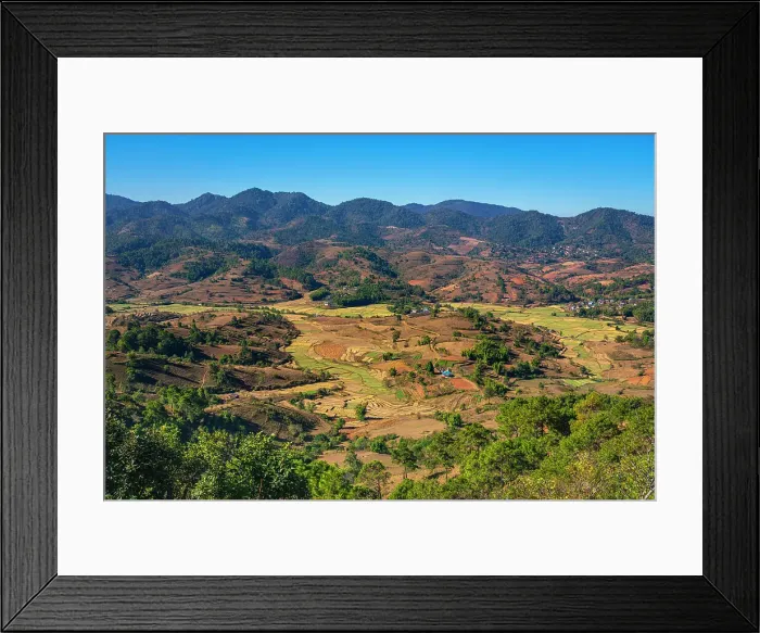 Framed Print : Mountainous countryside near Kalaw, Shan State, Myanmar (Burma), Asia Framed Print : Mountainous countryside near Kalaw, Shan State, Myanmar (Burma), Asia