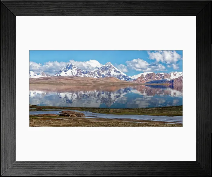 Framed Print : Pik Dankova peak reflecting in water, Tian Shan mountains at the Chinese border, Naryn province, Kyrgyzstan, Central Asia, Asia Framed Print : Pik Dankova peak reflecting in water, Tian Shan mountains at the Chinese border, Naryn province, Kyrgyzstan, Central Asia, Asia