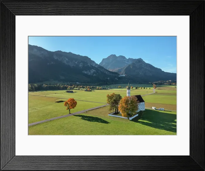 Framed Print : Pilgrim's Church of St. Coloman, Schwangau, Allgau, Swabia, Bavaria, Germany, Europe