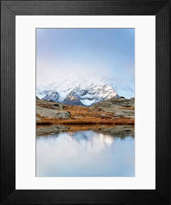 Framed Print : Foggy sunrise over the majest Monte Disgrazia in autumn, Alpe Fora, Valmalenco, Valtellina, Lombardy, Italy, Europe Framed Print : Foggy sunrise over the majest Monte Disgrazia in autumn, Alpe Fora, Valmalenco, Valtellina, Lombardy, Italy, Europe