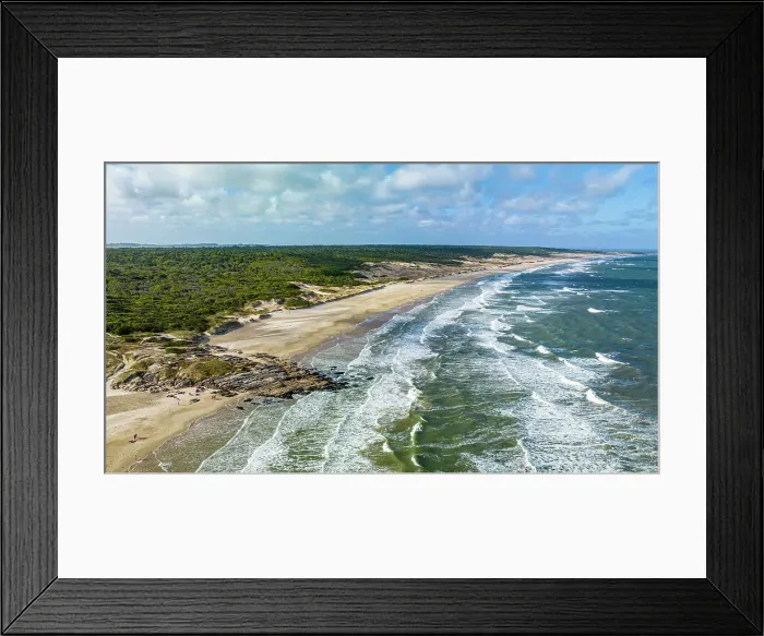 Framed Print : Aerial of the beaches in the Santa Teresa National Park, Uruguay, South America Framed Print : Aerial of the beaches in the Santa Teresa National Park, Uruguay, South America