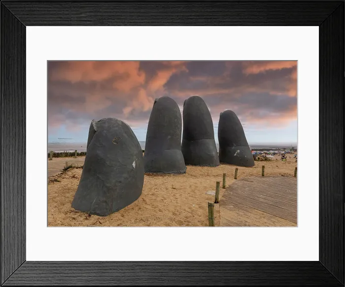Framed Print : The Fingers of Punta del Este, Hand monument, Punta del Este, Uruguay, South America Framed Print : The Fingers of Punta del Este, Hand monument, Punta del Este, Uruguay, South America
