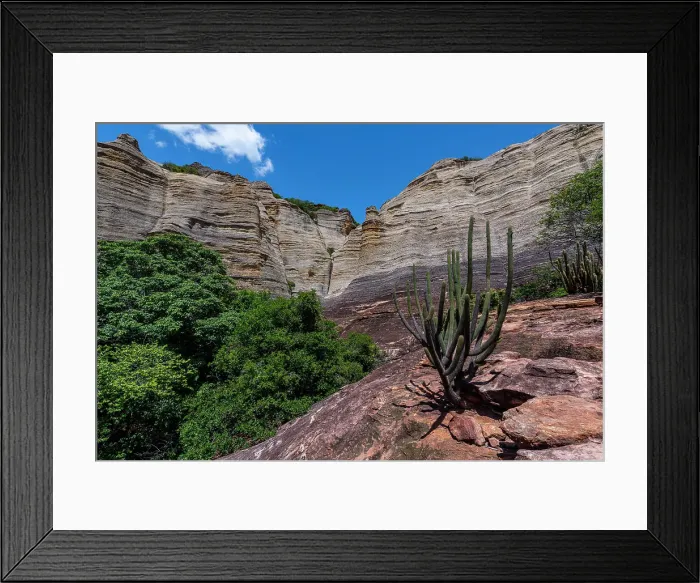 Framed Print : Sandstone cliffs at Pedra Furada, Serra da Capivara National Park, UNESCO World Heritage Site, Piaui, Brazil, South America Framed Print : Sandstone cliffs at Pedra Furada, Serra da Capivara National Park, UNESCO World Heritage Site, Piaui, Brazil, South America