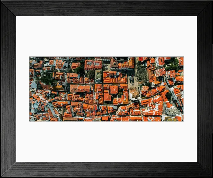Framed Print : Top down birds eye panoramic view of historic centre of Cascais, 30km west of Lisbon on the Portuguese Riviera, Cascais, Portugal, Europe Framed Print : Top down birds eye panoramic view of historic centre of Cascais, 30km west of Lisbon on the Portuguese Riviera, Cascais, Portugal, Europe