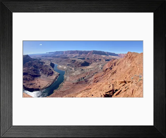 Framed Print : The Vermilion Cliffs adjacent to Glen Canyon Recreation Area viewed from the plateau at the end of Spencer Trail in Marble Canyon with Lee's Ferry on the lower left with the Colorado River, Arizona, United States of America, North America Framed Print : The Vermilion Cliffs adjacent to Glen Canyon Recreation Area viewed from the plateau at the end of Spencer Trail in Marble Canyon with Lee's Ferry on the lower left with the Colorado River, Arizona, United States of America, North America