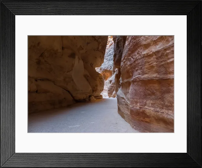 Framed Print : The Siq, a narrow canyon in the mountains, the entrance to the lost city of Petra, Petra, UNESCO World Heritage Site, Jordan, Middle East Framed Print : The Siq, a narrow canyon in the mountains, the entrance to the lost city of Petra, Petra, UNESCO World Heritage Site, Jordan, Middle East