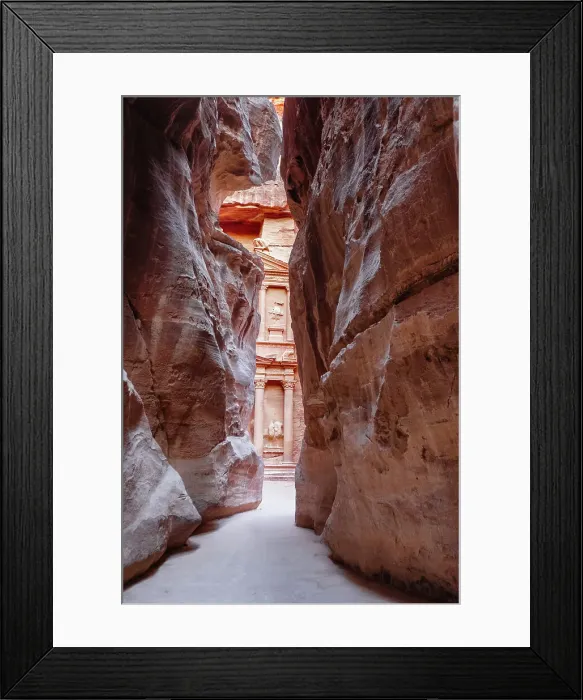 Framed Print : Petra Treasury (El Khazneh) monument revealed at the end of the Siq canyon, Petra, UNESCO World Heritage Site, Jordan, Middle East Framed Print : Petra Treasury (El Khazneh) monument revealed at the end of the Siq canyon, Petra, UNESCO World Heritage Site, Jordan, Middle East