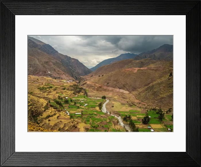 Framed Print : Agriculture fields in the Andes, near Pitumarca, Cusco, Peru, South America Framed Print : Agriculture fields in the Andes, near Pitumarca, Cusco, Peru, South America