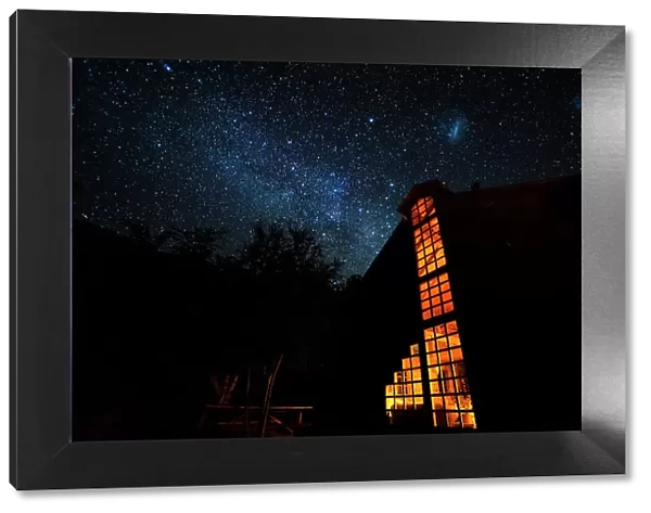 Milky way over Refugio Tinquilco, Huerquehue National Park, Pucon, Chile, South America