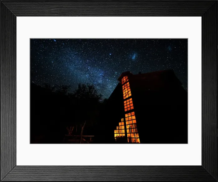 Framed Print : Milky way over Refugio Tinquilco, Huerquehue National Park, Pucon, Chile, South America Framed Print : Milky way over Refugio Tinquilco, Huerquehue National Park, Pucon, Chile, South America