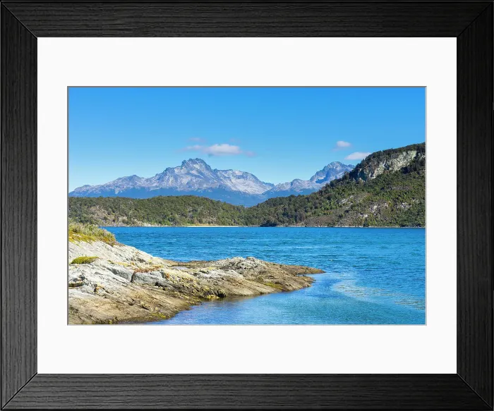 Framed Print : Mountains in Beagle Channel, Lapataia Bay, Tierra del Fuego National Park, Patagonia, Argentina, South America Framed Print : Mountains in Beagle Channel, Lapataia Bay, Tierra del Fuego National Park, Patagonia, Argentina, South America