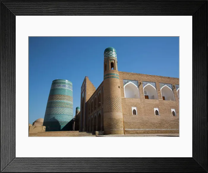 Framed Print : Kalta Minaret on left, Muhammad Amin Khan Madrasah (Orient Star Hotel) on the right, Ichon Qala (Itchan Kala), UNESCO World Heritage Site, Khiva, Uzbekistan, Central Asia, Asia Framed Print : Kalta Minaret on left, Muhammad Amin Khan Madrasah (Orient Star Hotel) on the right, Ichon Qala (Itchan Kala), UNESCO World Heritage Site, Khiva, Uzbekistan, Central Asia, Asia